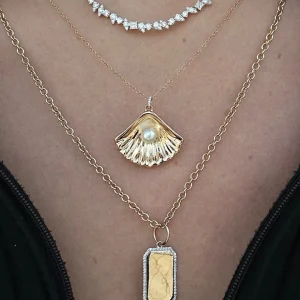 Mama Bijoux Pearl Open Shell Necklace Sale