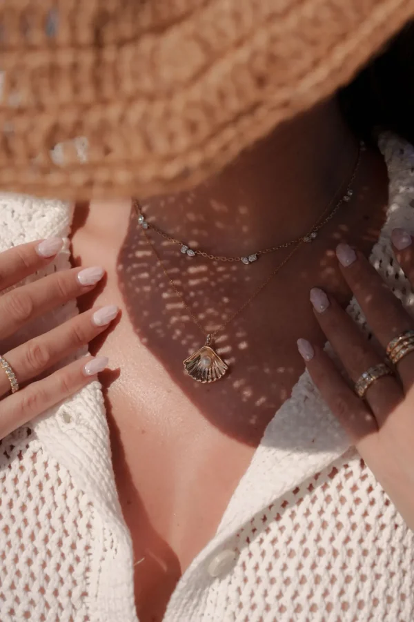 Mama Bijoux Pearl Open Shell Necklace Sale