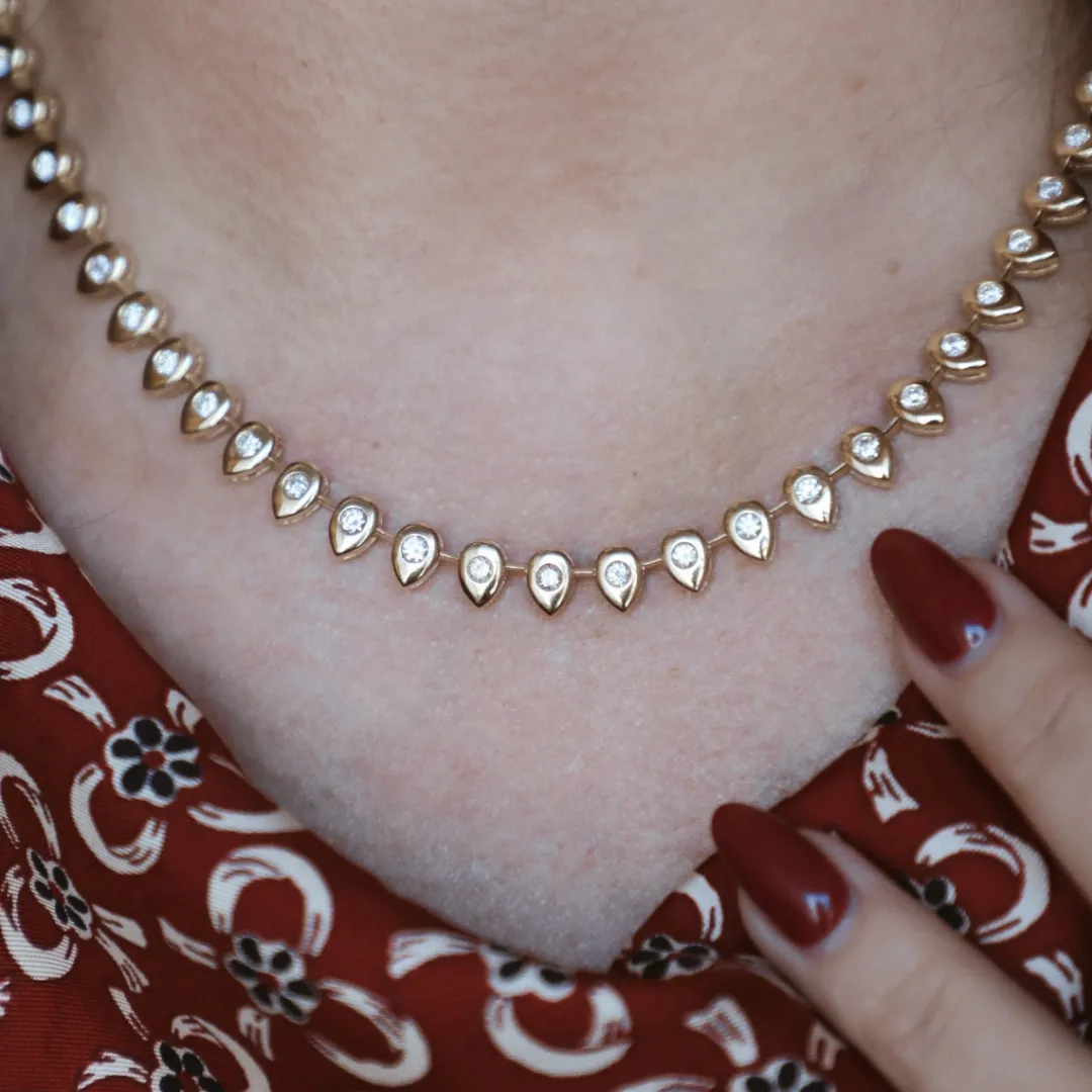 pillowy_teardrop_diamond__2.webp Mama Bijoux Pillowy Teardrop Diamond & Chain Tennis Necklace Hot