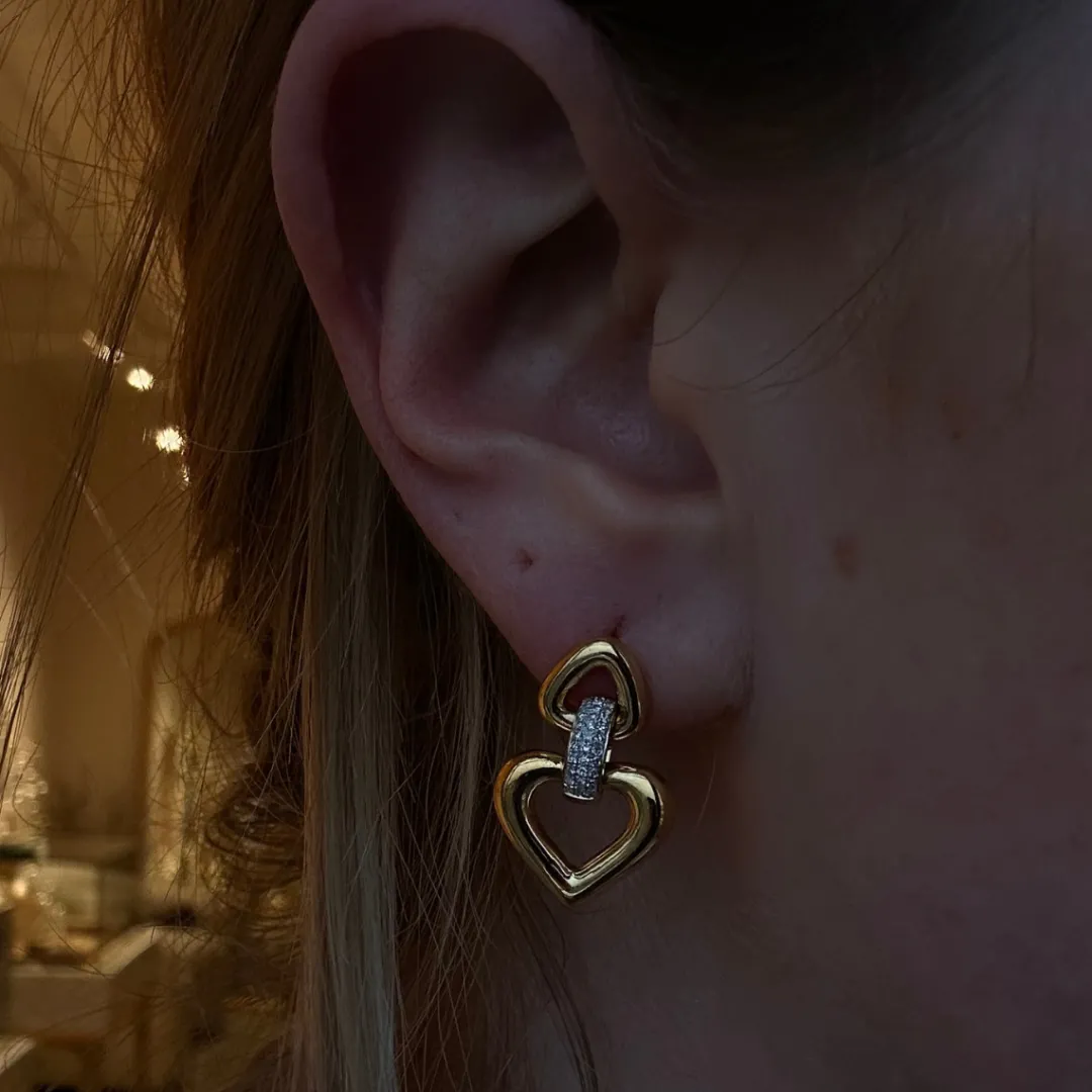 puffy_heart_drop_studs_1.webp Mama Bijoux Puffy Heart Drop Studs Discount