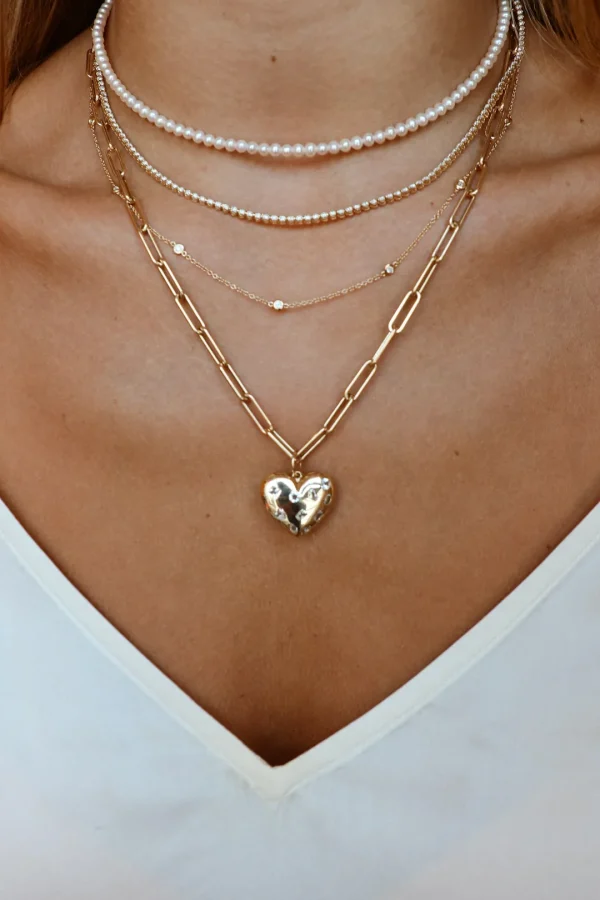 Mama Bijoux Scattered Shape Topaz Puffy Heart Pendant Best