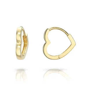Mama Bijoux Solid Gold Heart Huggies Online