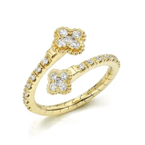 Mama Bijoux Stacked Four Leaf Clover Flexible Ring Online