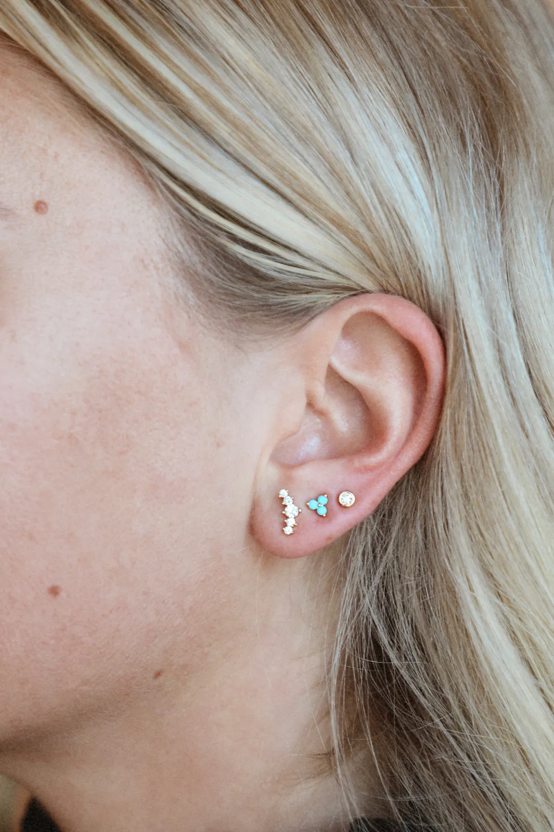 turquoise_trio_stud_earri_1.webp Mama Bijoux Turquoise Trio Stud Earrings Clearance