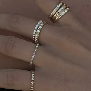 Mama Bijoux U Set Half Diamond Half Gold Bead Band Hot
