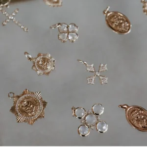 Mama Bijoux White Topaz Clover Charm Hot